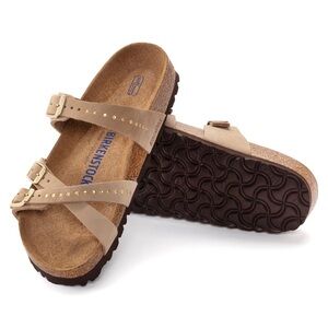 NWT BIRKENSTOCK Franca Rivet Soft Footbed Nubuck Leather Sandals!